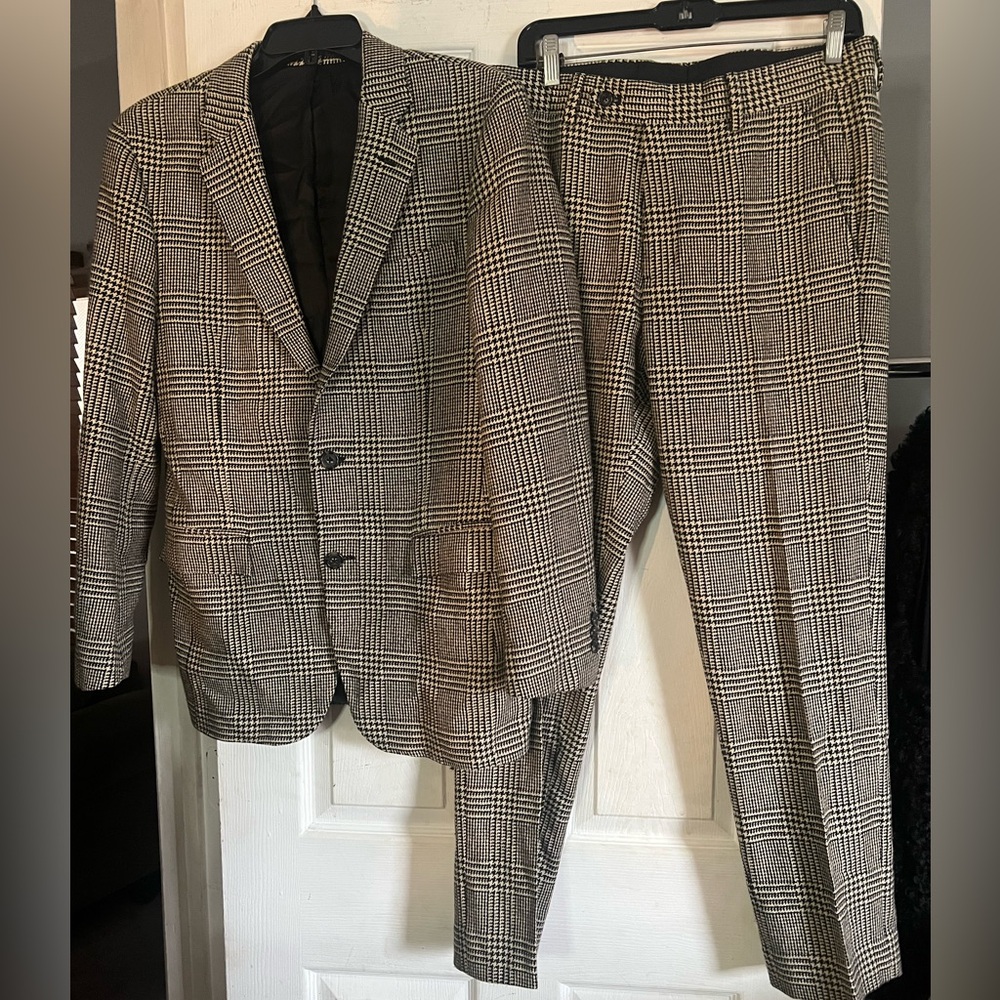 Todd Snyder Classic Houndstooth Checkered Men's Suit Sz 38 Reg